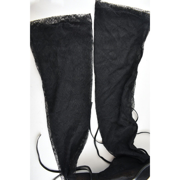 Gianvito Rossi Wildlace Black Lace Thigh High OTK Over Knee Sock Heel Boot 42 - Picture 9 of 12
